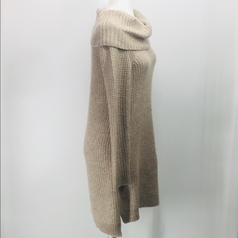 WHBM Tan Long Sleeve Tunic Sweater Wool Blend - Picture 4 of 8